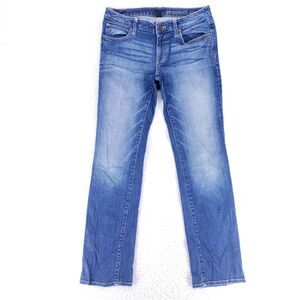 GAP Jeans Denim Cotton Womens SZ 6 Blue Straight Stretch VTG Mid Rise 90s Curvy